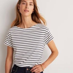 NWOT Boden Supersoft boatneck striped tee